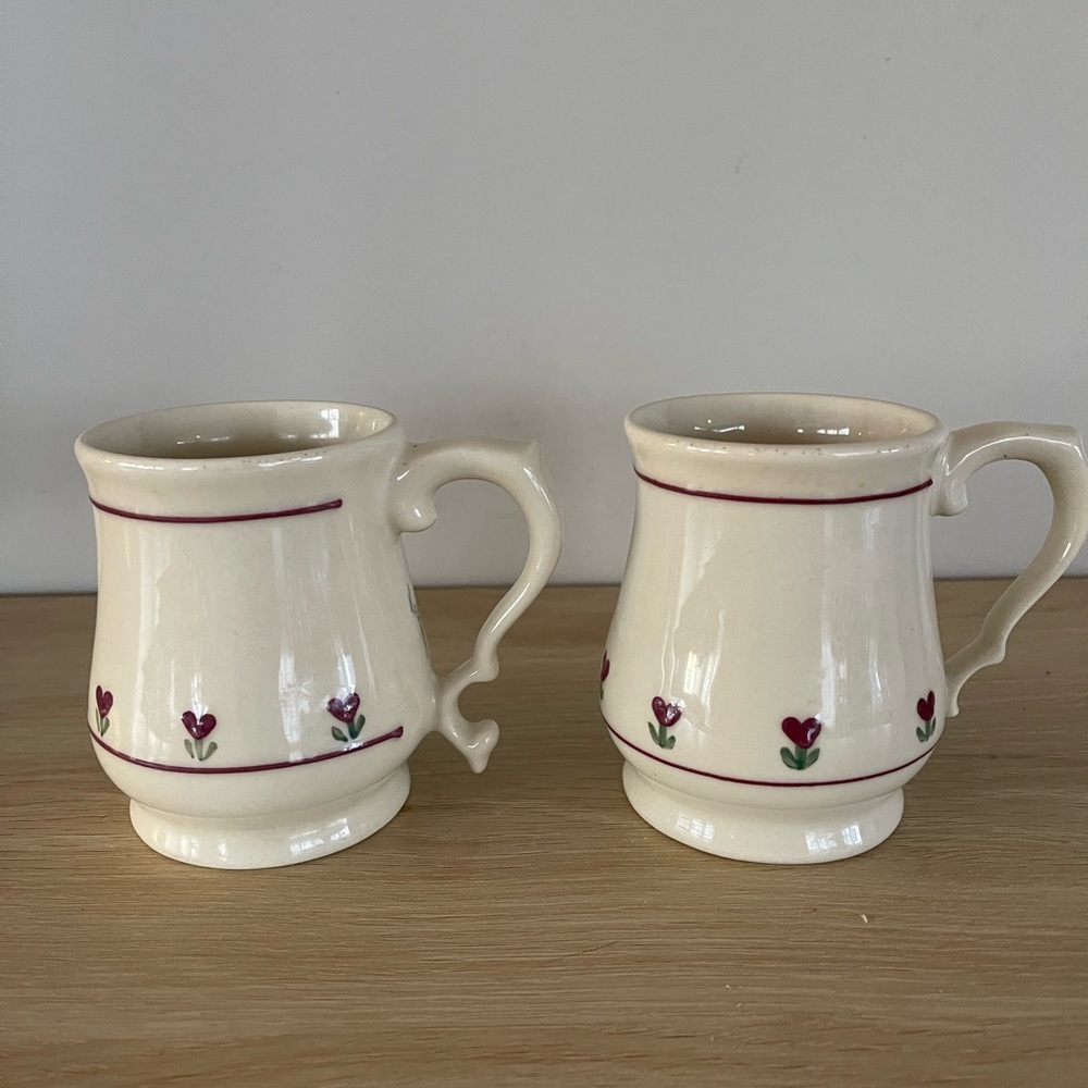 Hartstone Provincial Posy Heart Coffee Cups 10oz Mugs (2)